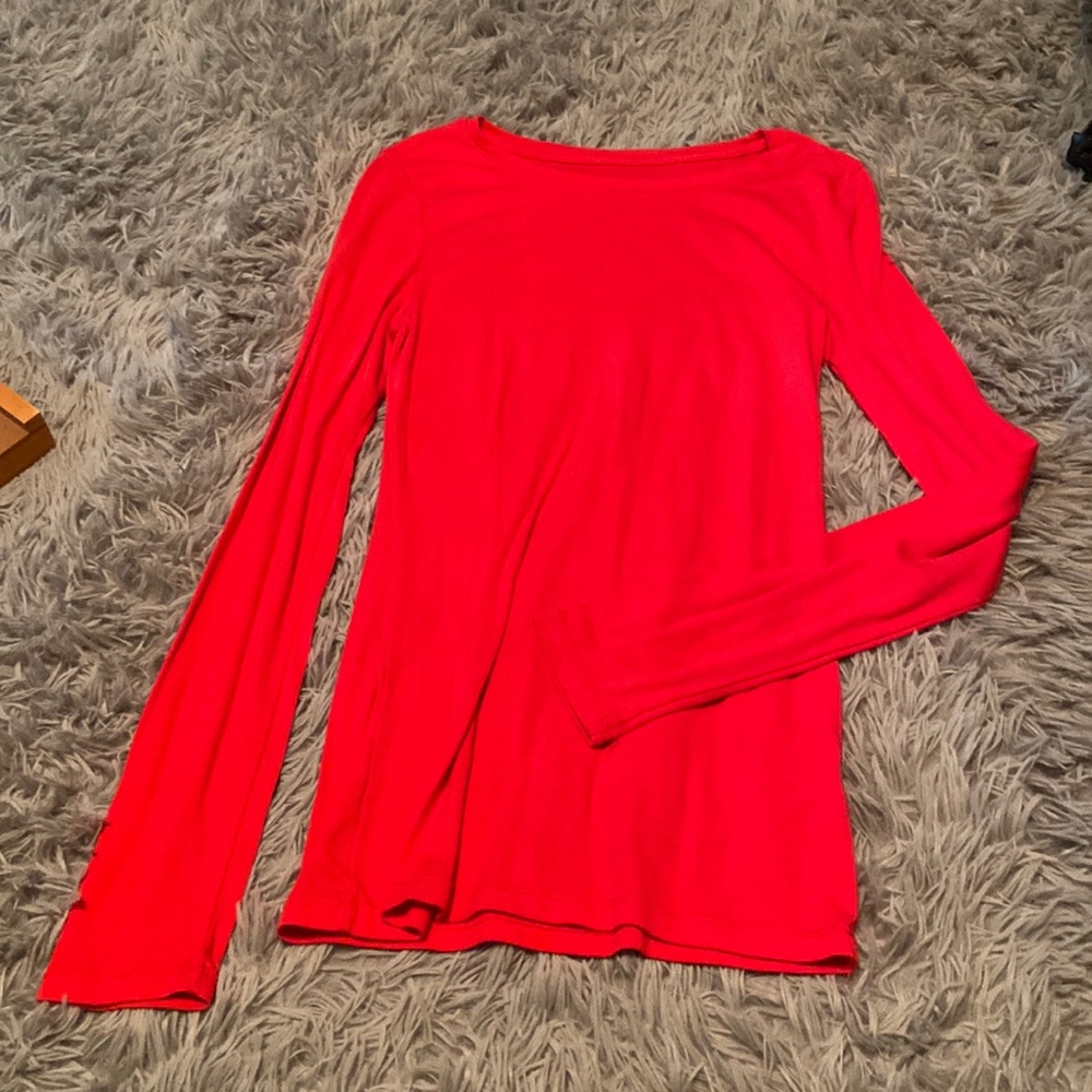 Bright red long sleeve shirt size XS never worn